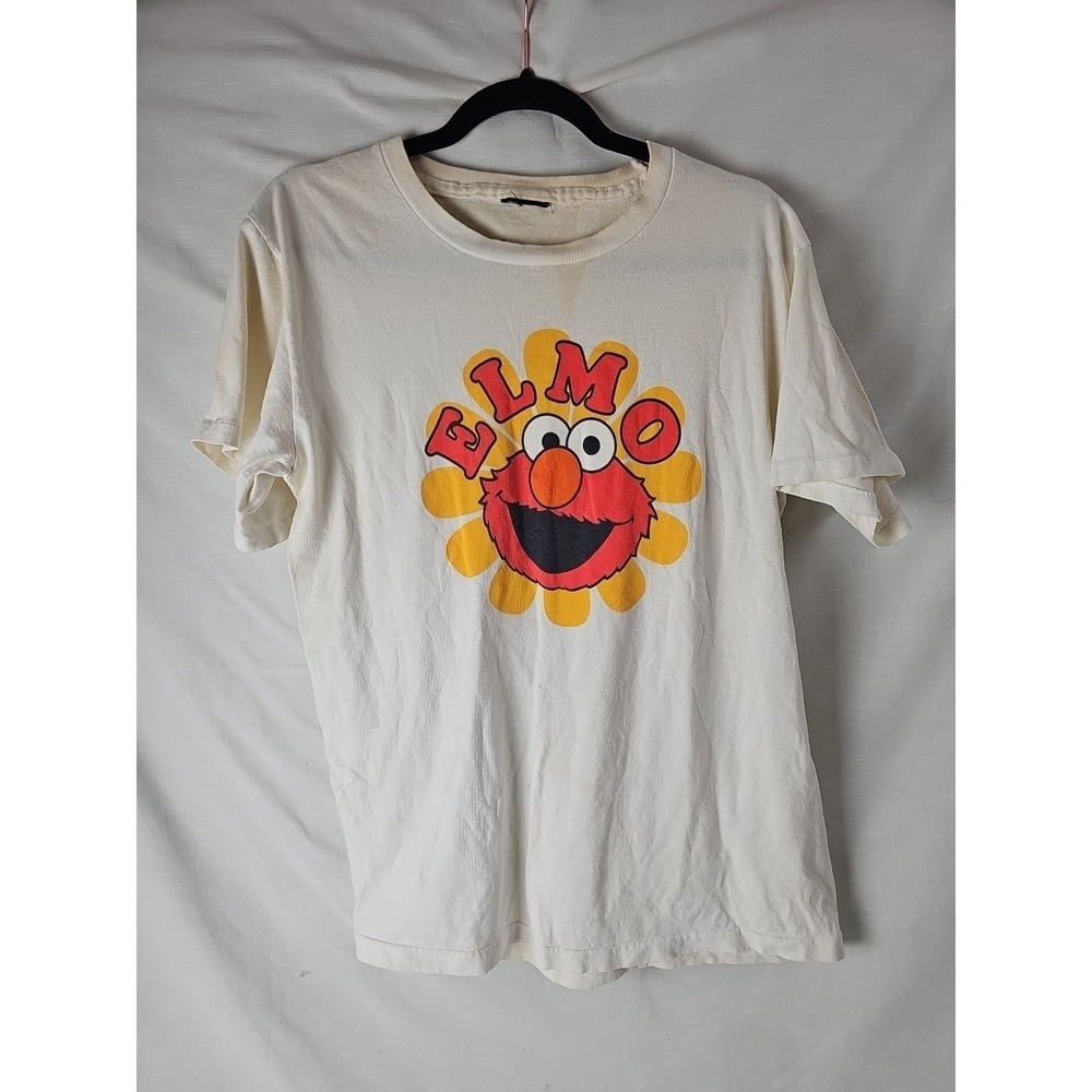 VTG Sesame Street Elmo Flower Graphic T-Shirt  Men's Medium Short Sleeve
